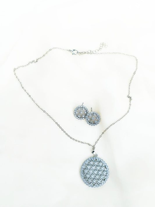OPAL HEART LOCKET SET L117