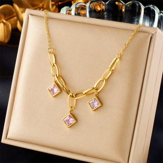 PINK STONE PENDANT P107