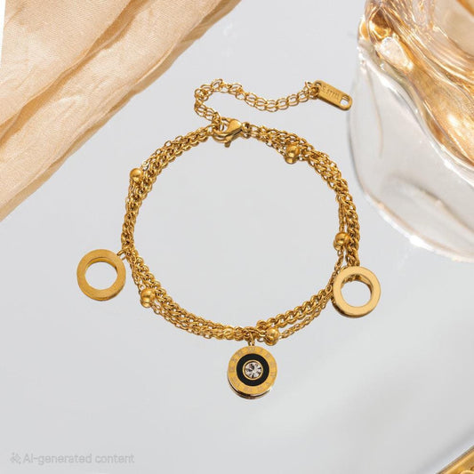 BLACK STONE BRACLET B110