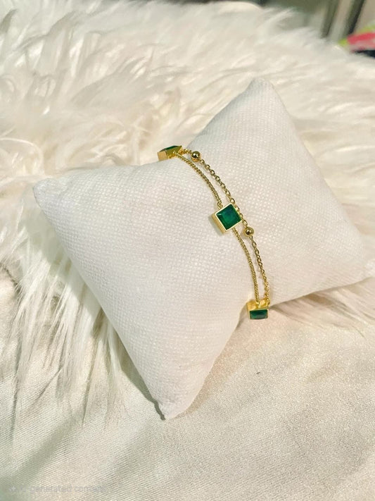 GREEN CUBIC BRACLET B124